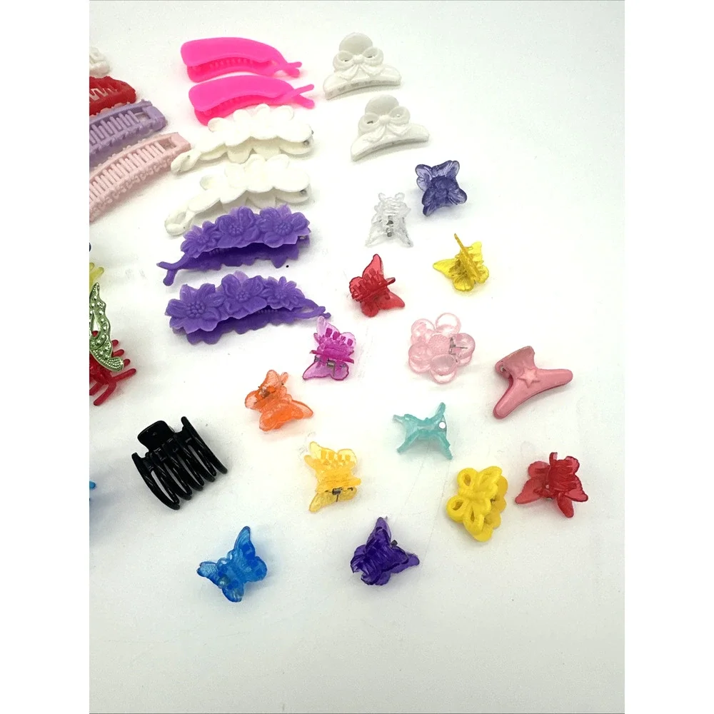 Lot of Vintage Claw Hair Clips Butterfly Barrettes Clips 36